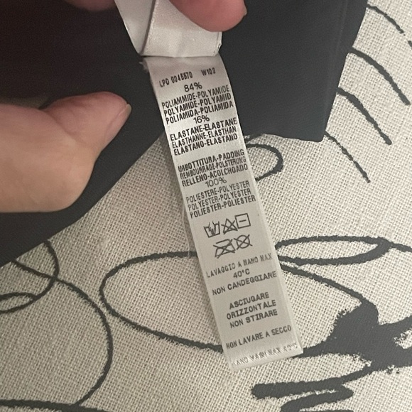 LA PERLA Balconette Bikini Black White Logo Strap Halter Light Padding Underwire - Picture 9 of 10